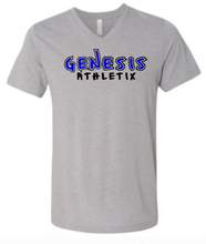 Load image into Gallery viewer, Genesis Athletix Adult Unisex CVC V-Neck Tee- Print or Glitter