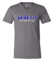 Load image into Gallery viewer, Genesis Athletix Adult Unisex CVC V-Neck Tee- Print or Glitter