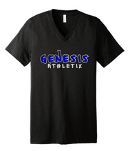 Load image into Gallery viewer, Genesis Athletix Adult Unisex CVC V-Neck Tee- Print or Glitter