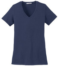 Load image into Gallery viewer, Rome City Embroidered Stretch V-Neck Tee