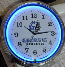 Load image into Gallery viewer, Genesis Athletix 15&quot; Retro Neon Blue Clock
