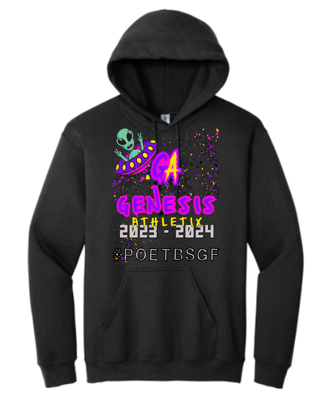 Genesis Retro Alien Bella + Canvas Sponge Fleece Hoodie Adult & Youth