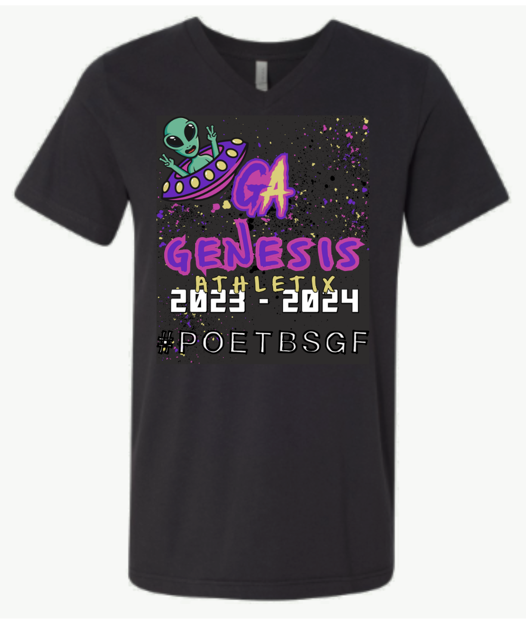 Genesis Retro Alien Adult Unisex CVC V-Neck Tee
