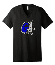 Load image into Gallery viewer, Genesis Athletix GA Adult Unisex CVC V-Neck Tee- Print or Glitter
