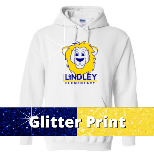 Glitter Print Lindley Lions Hoodie & Crewneck Sweatshirt - Standard Print - Casual Envy Apparel 