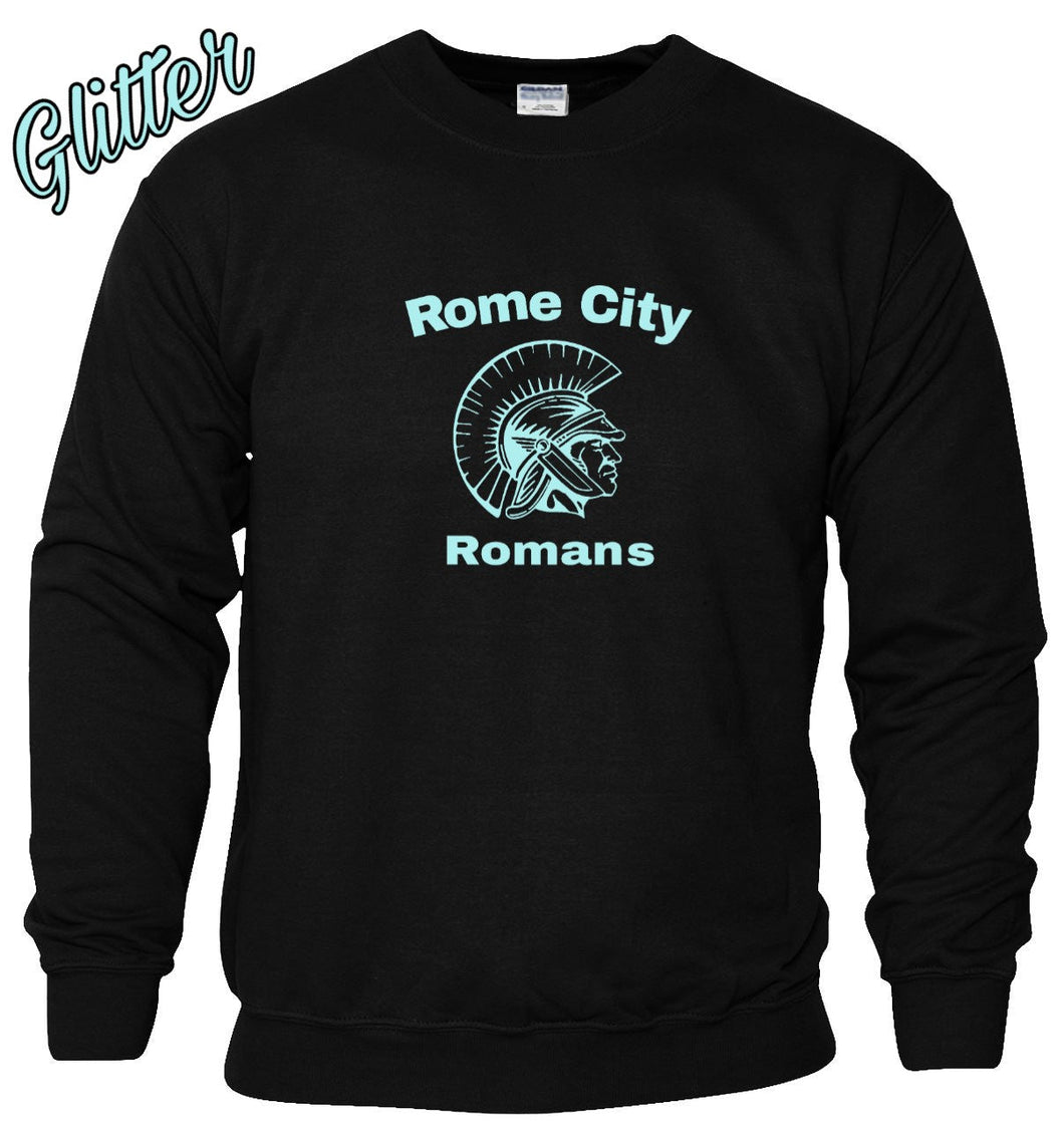 Youth Rome City Glitter Crewneck Sweatshirt - Casual Envy Apparel 