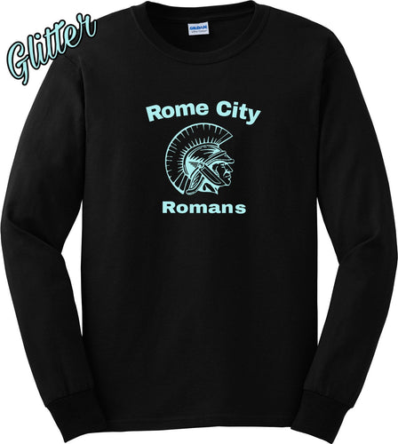 Adult Rome City Glitter Long Sleeve T-Shirt - Casual Envy Apparel 